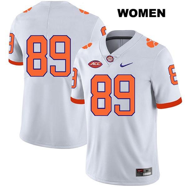 Women's Clemson Tigers #89 Max May Stitched White Legend Authentic Nike No Name NCAA College Football Jersey DXL2146EW